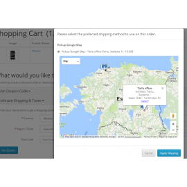 Opencart - Pickup Google Map Shipping Method